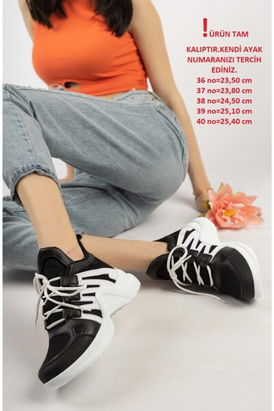 Lambırlent 2133 Ayollar uchun Moda Sport Sneaker Poyafzallari QORA-OQQISH - 9