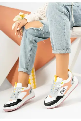 Lambırlent 2181 Sneakers Unisex Spor Ayakkabı BEYAZ-PEMBE-BEYAZ - KIDS CLUB SHOES (1)