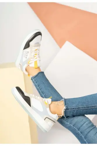 Lambırlent 2181 Sneakers Unisex Spor Ayakkabı BEJ-MAVİ-BEJ - KIDS CLUB SHOES (1)
