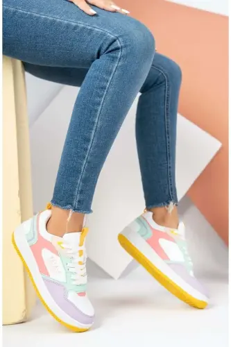 Lambırlent 2181 Sneakers Unisex Spor Ayakkabı LİLA-YEŞİL-LİLA - KIDS CLUB SHOES (1)