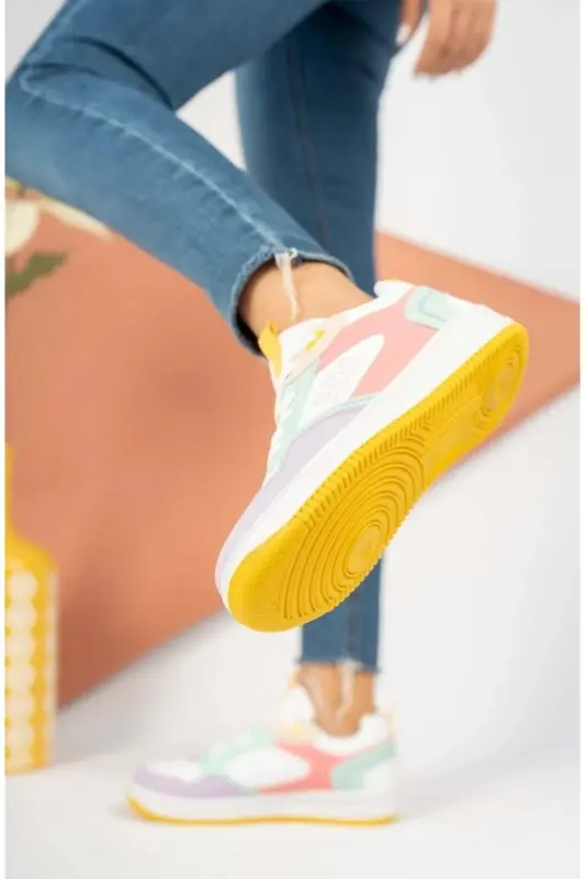 Lambırlent 2181 Sneakers Unisex Spor Ayakkabı LİLA-YEŞİL - LİLA-YEŞİL - 3