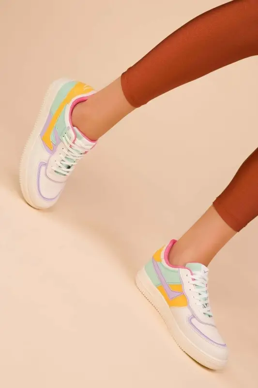Lambırlent 2290 Unisex Spor Ayakkabı BEJ-LİLA-PEMBE - BEJ-LİLA-PEMBE - 1