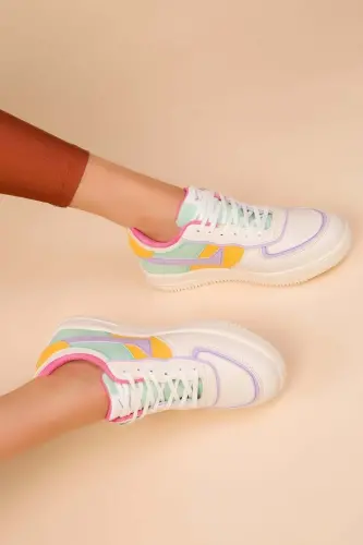 Lambırlent 2290 Unisex Sport Poyabzallari BEJ-LILA-PUSH - 8