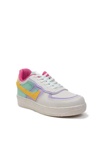 Lambırlent 2290 Unisex Sport Poyabzallari BEJ-LILA-PUSH - KIDS CLUB SHOES (1)