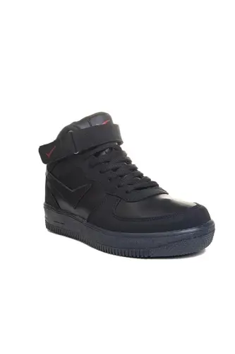Lambirlent Unisex Высокие Кроссовки на Липучке - Высокие Черные - Красные 50 - 2