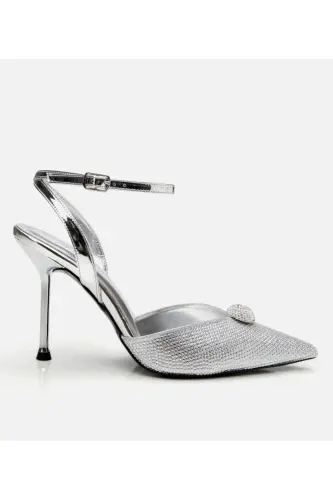 Lame ayollar toshli stiletto 