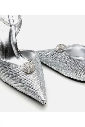 Lame ayollar toshli stiletto - 5