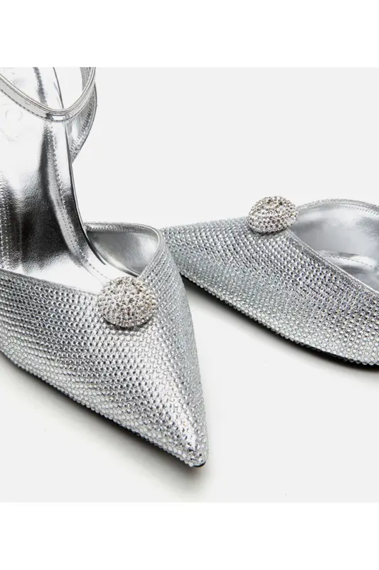 Kadın Lame Taşlı Abiye Stiletto-LAME - 5