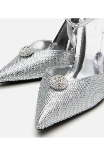 Kadın Lame Taşlı Abiye Stiletto - LAME-SILVER - 4