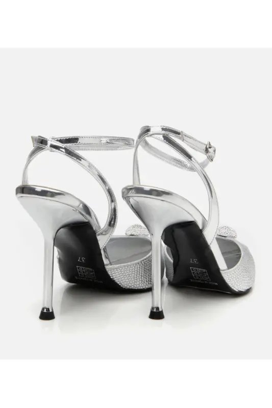Kadın Lame Taşlı Abiye Stiletto - LAME-SILVER - 6