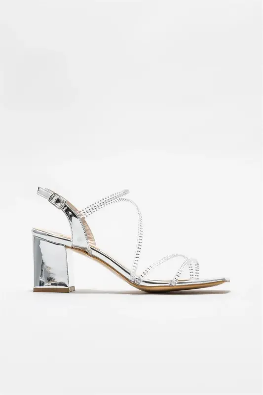 Lame Kadın Topuklu Sandalet-Lame - ELLE