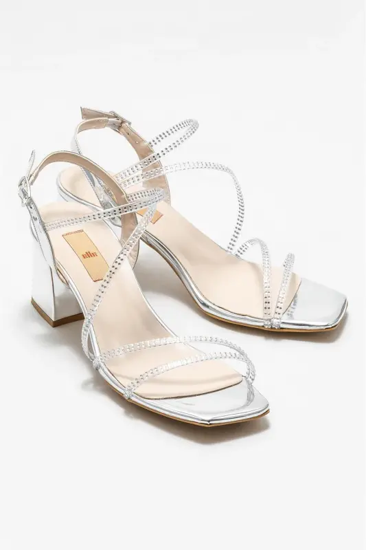 Lame Kadın Topuklu Sandalet-Lame - 2