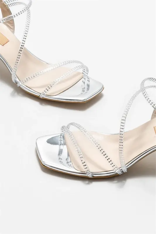 Lame Kadın Topuklu Sandalet-Lame - 3