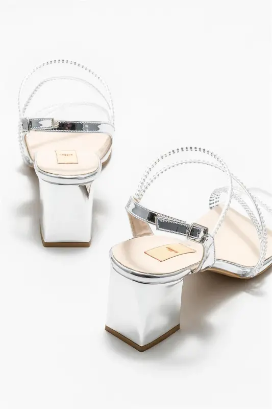 Lame Kadın Topuklu Sandalet-Lame - 4