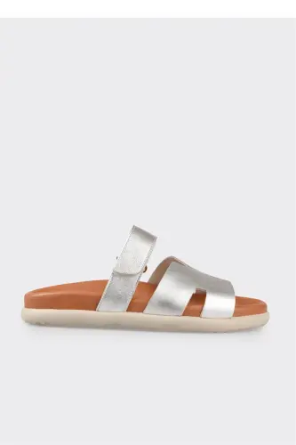 Lame Leather Women's Flat Slipper-Lame - 1