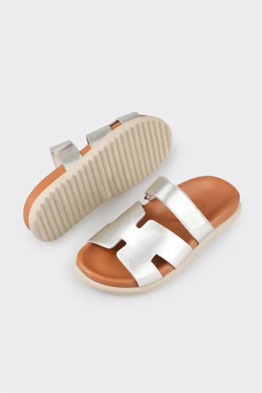 Lame Leather Women's Flat Slipper-Lame - 3