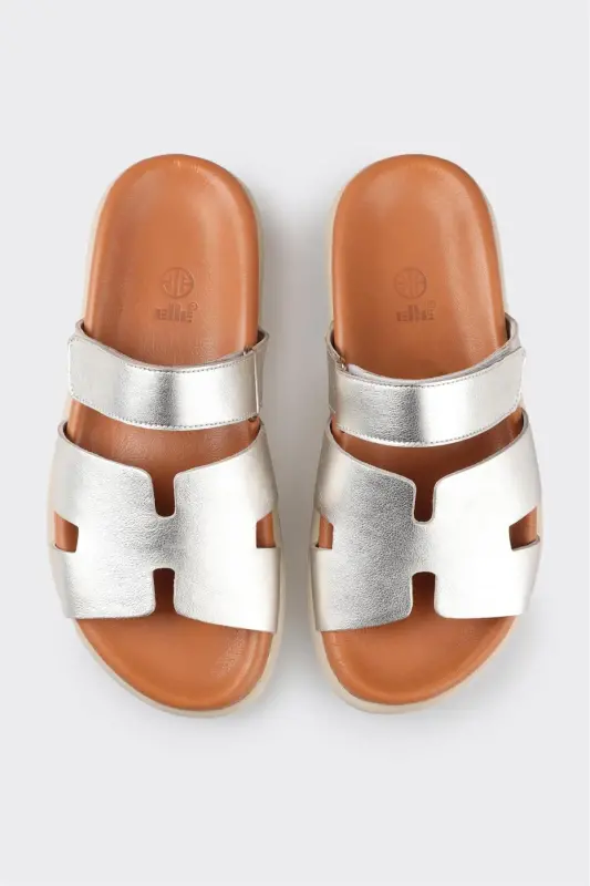 Lame Leather Women's Flat Slipper-Lame - 4