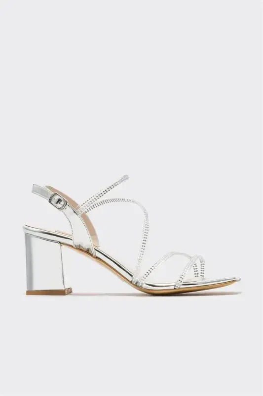 Lame Women's Heeled Sandals - 1