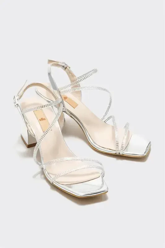 Lame Women's Heeled Sandals - 2
