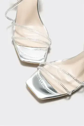 Lame Women's Heeled Sandals - 3