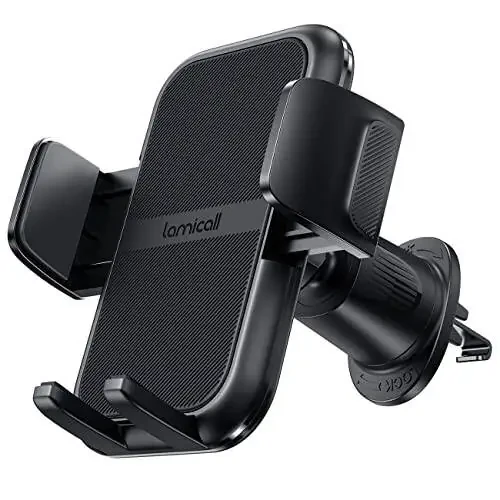 Lamicall 2025 Wider Clamp & Metal Hook Car Phone Holder Vent [Thick Cases Friendly] Phone Holders for Your Car Mount Automobile Hands Free Cradle Air Vent for iPhone 17 16 15 14 13 Pro Max Smartphone - 7