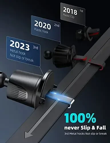 Lamicall 2025 Kengroq Qisqich & Metal Ilgak Avtomobil Telefon Uskunasi Ventilyatsiya [Qalin G'iloflar bilan mos] Avtomobilingiz uchun Telefon Uskunalari O'rnatish Avtomobil Qo'lsiz Beshik Havo Ventilyatsiyasi iPhone 17 16 15 Pro Max Yog'och Donasi - 3