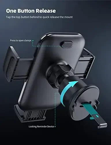 Lamicall 2025 Kengroq Qisqich & Metal Ilgak Avtomobil Telefon Uskunasi Ventilyatsiya [Qalin G'iloflar bilan mos] Avtomobilingiz uchun Telefon Uskunalari O'rnatish Avtomobil Qo'lsiz Beshik Havo Ventilyatsiyasi iPhone 17 16 15 Pro Max Yog'och Donasi - 7