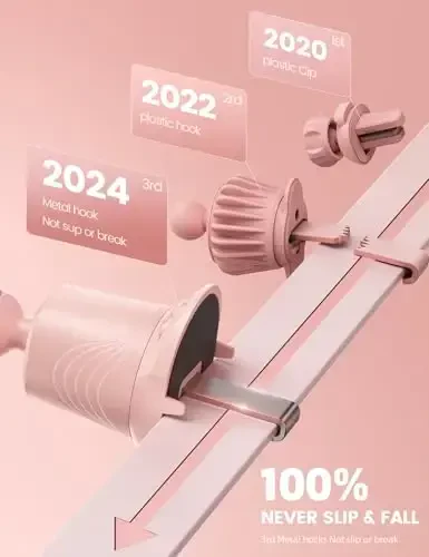 Lamicall 2025 Kengroq Qisqich & Metall Ilgakli Avtomobil Telefon Usagichi Vent [Qalin G'iloflar uchun Mos] Avtomobilingiz uchun Telefon Usagichlar O'rnatish Avtomobil Qo'llarsiz Beshik Havo Vent Pushti - 6