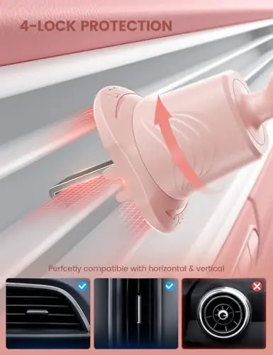 Lamicall 2025 Kengroq Qisqich & Metall Ilgakli Avtomobil Telefon Usagichi Vent [Qalin G'iloflar uchun Mos] Avtomobilingiz uchun Telefon Usagichlar O'rnatish Avtomobil Qo'llarsiz Beshik Havo Vent Pushti - 5