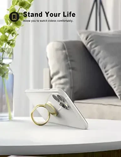 Lamicall Gold Phone Ring Stand, Universal Cell Phone Grip Cradle Kickstand Compatible with iPhone 13 12 11 Pro Xs Max XR X 8 7 6 6s Plus, All Android, Smartphone Accessories - LAMICALL (1)