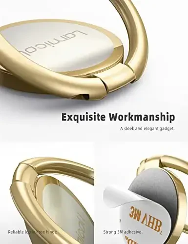 Lamicall Gold Phone Ring Stand, Universal Cell Phone Grip Cradle Kickstand Compatible with iPhone 13 12 11 Pro Xs Max XR X 8 7 6 6s Plus, All Android, Smartphone Accessories - 6
