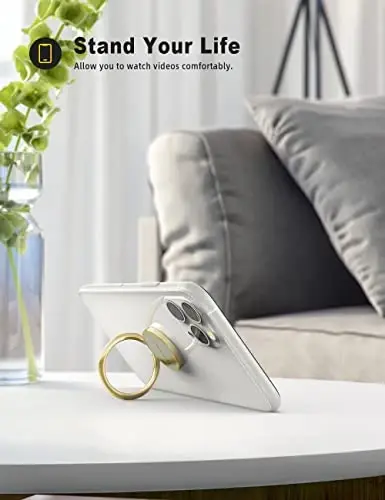 Lamicall Gold Phone Ring Stand, Universal Cell Phone Grip Cradle Kickstand Compatible with iPhone 13 12 11 Pro Xs Max XR X 8 7 6 6s Plus, All Android, Smartphone Accessories - LAMICALL (1)
