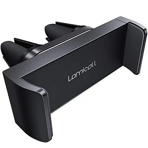 Lamicall Car Vent Phone Mount - Air Vent Clip Holder, Universal Stand Hands Free Cradle Compatible with Cell Phone 16 15 14 13 12 Mini 11 Pro Xs Max Xr X 8 7 6 6s Plus SE Smartphones Black - 1