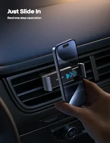 Lamicall Avtomobil Telefon O'rnatgichi, Havo Ventilyatori Klip Uskunasi, Universal Qo'llarsiz Telefon O'rni 12 Mini 11 Pro Xs Xs Max Xr X 8 7 6 6s Plus SE va Boshqa 4.7-6.5'' Smartfonlar bilan mos keladi - Kulrang - 2