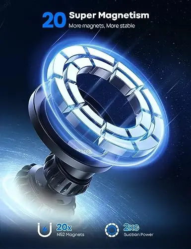 Lamicall for MagSafe Car Mount - [20 Super Magnets] Magnetic Phone Holders for Your Car, Air Vent Phone Holder Car, HandsFree Cell Phone Holder Mount Accessories for Women Men fit iPhone 17 16 Pro Max - LAMICALL (1)