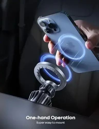 Lamicall Fits MagSafe Car Mount - [20 Super Magnets] Magnetic Car Phone Mount, Air Vent Cell Phone Holder Clip, MagSafe Accessories for iPhone 14 13 12 Pro Max Plus Mini & MagSafe Case & All Phones - 4