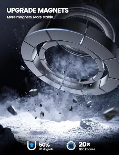 Lamicall Fits MagSafe Car Mount - [20X Strong Magnets] [Metal Hook] Magnetic Phone Holders for Your Car - 360° Rotation Car Phone Holder for iPhone 15 14 13 Pro Plus Max Mag Safe Case & All Phones - Lamicall (1)