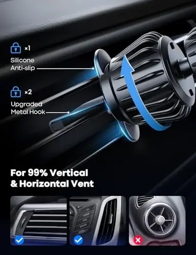 Lamicall for MagSafe Car Mount - [20 Super Magnets] Magnetic Car Phone Mount, Air Vent Phone Holder Car, Hands Free Cell Phone Holder Clip Car Accessories fit iPhone 17 16 15 Pink - 5