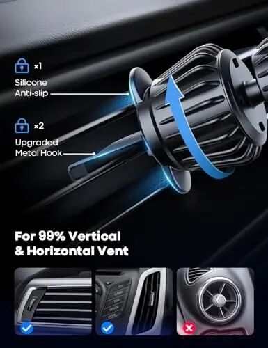 Lamicall for MagSafe Car Mount Vent 20 Super Magnets Accessories for iPhone | Magnetic Phone Holders for Your Car HandsFree Car Phone Holder Mount for Women Men Gift fit iPhone 18 17 16 Duo ProMax Blue - 2