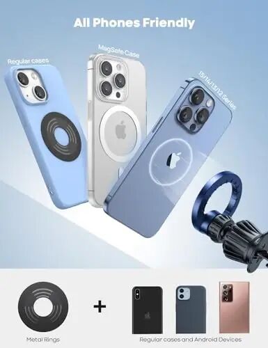 Lamicall for MagSafe Car Mount Vent 20 Super Magnets Accessories for iPhone | Magnetic Phone Holders for Your Car HandsFree Car Phone Holder Mount for Women Men Gift fit iPhone 18 17 16 Duo ProMax Blue - 4