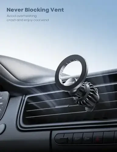 Lamicall Fits MagSafe Car Mount - [20 Super Magnets] Magnetic Car Phone Mount, Air Vent Cell Phone Holder Clip, MagSafe Accessories for iPhone 14 13 12 Pro Max Plus Mini & MagSafe Case & All Phones - 6