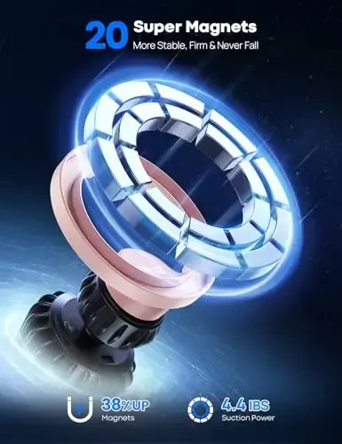 Lamicall for MagSafe Car Mount - [20 Super Magnets] Magnetic Car Phone Mount, Air Vent Phone Holder Car, Hands Free Cell Phone Holder Clip Car Accessories fit iPhone 17 16 15 Pink - LAMICALL (1)