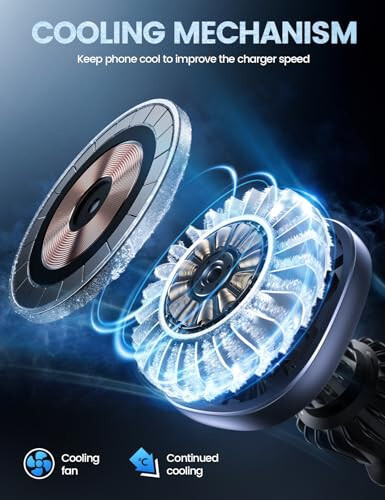 Lamicall for Magnetic Car Mount Charger - [2024 Cooling Fast Charging] 15W Wireless Car Charger - Hands Free Magnetic Car Phone Holder Charger Vent for iPhone 16 15 14 13 12 Pro Max Case - Lamicall (1)