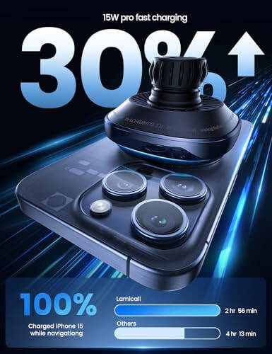 Lamicall for Magnetic Car Mount Charger - [2024 Cooling Fast Charging] 15W Wireless Car Charger - Hands Free Magnetic Car Phone Holder Charger Vent for iPhone 16 15 14 13 12 Pro Max Case - 3