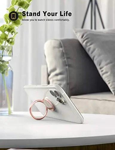 Lamicall Rose Gold Cell Phone Ring, Universal Adhesive Cell Phone Finger Grip Holder, Compatible with iPhone 17 16 15 Pro Max XR X, Galaxy S25 S24, All Android, Christmas Smartphone Accessories - LAMICALL (1)