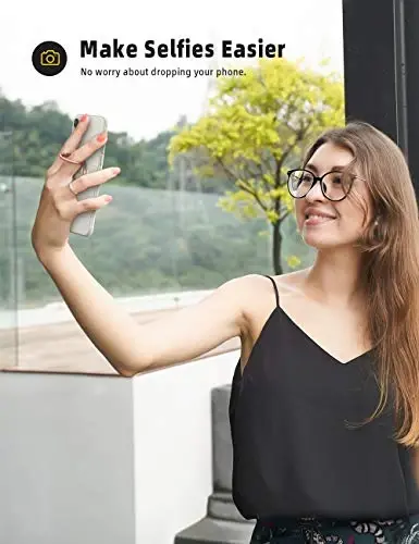 Lamicall Rose Gold Cell Phone Ring, Universal Adhesive Cell Phone Finger Grip Holder, Compatible with iPhone 17 16 15 Pro Max, Galaxy S25 S24, All Android, Christmas Women Gift Smartphone Accessories - 4