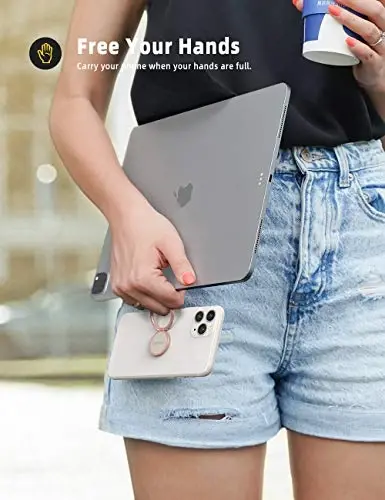 Lamicall Rose Gold Cell Phone Ring, Universal Adhesive Cell Phone Finger Grip Holder, Compatible with iPhone 17 16 15 Pro Max XR X, Galaxy S25 S24, All Android, Christmas Smartphone Accessories - 3