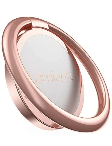 Lamicall Rose Gold Cell Phone Ring, Universal Adhesive Cell Phone Finger Grip Holder, Compatible with iPhone 17 16 15 Pro Max XR X, Galaxy S25 S24, All Android, Christmas Smartphone Accessories - LAMICALL