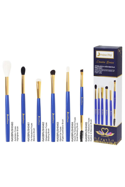 Lamore Series 6-Piece Highlighter & Eye Makeup Brush Set - 5