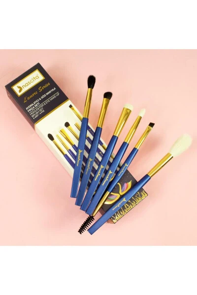 Lamore Serisi 6'lı Aydınlatıcı Ve Göz Makyajı Fırça Seti - NASCITA (1)